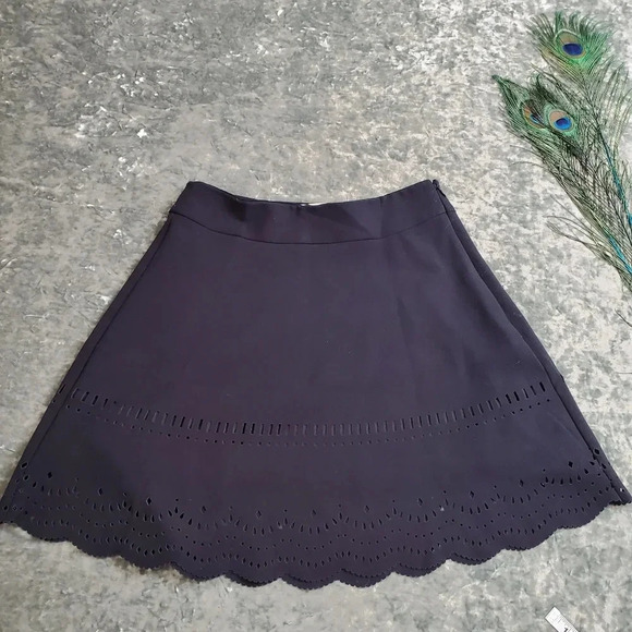 Loft Laser Cut Black Skirt - Picture 1 of 8